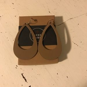 Nickel and Suede Stone Cut Outs Large